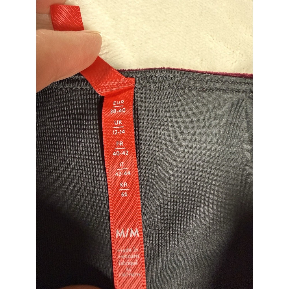 SPANX Velvet Leggings Womens M Burgundy High Rise Slimming Stretch Ankle Pull On - Picture 3 of 7